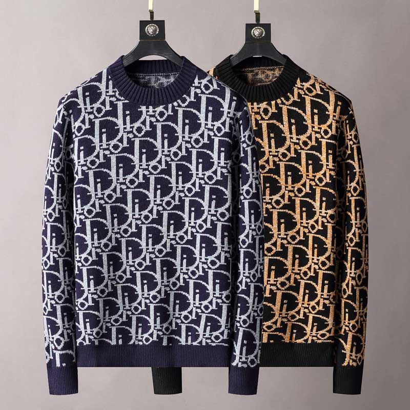 Men's knitted alphabet floral bottoming shirt