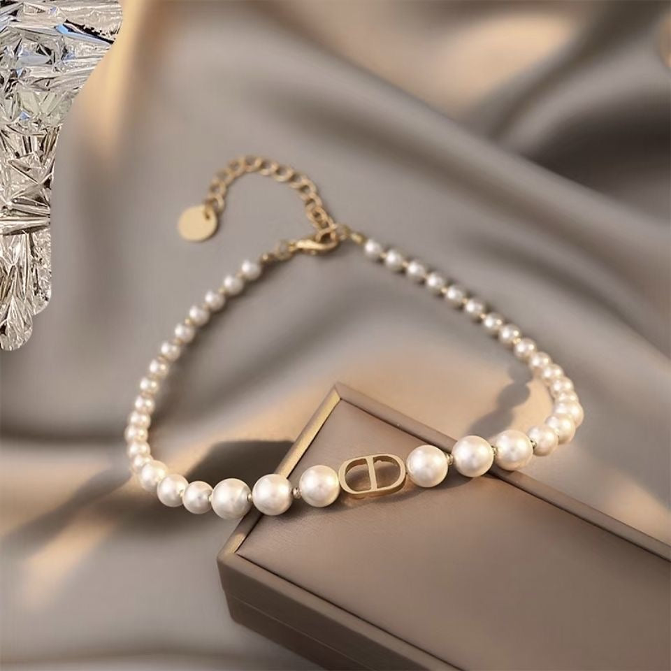 DIO letter star pearl necklace PD0425071817