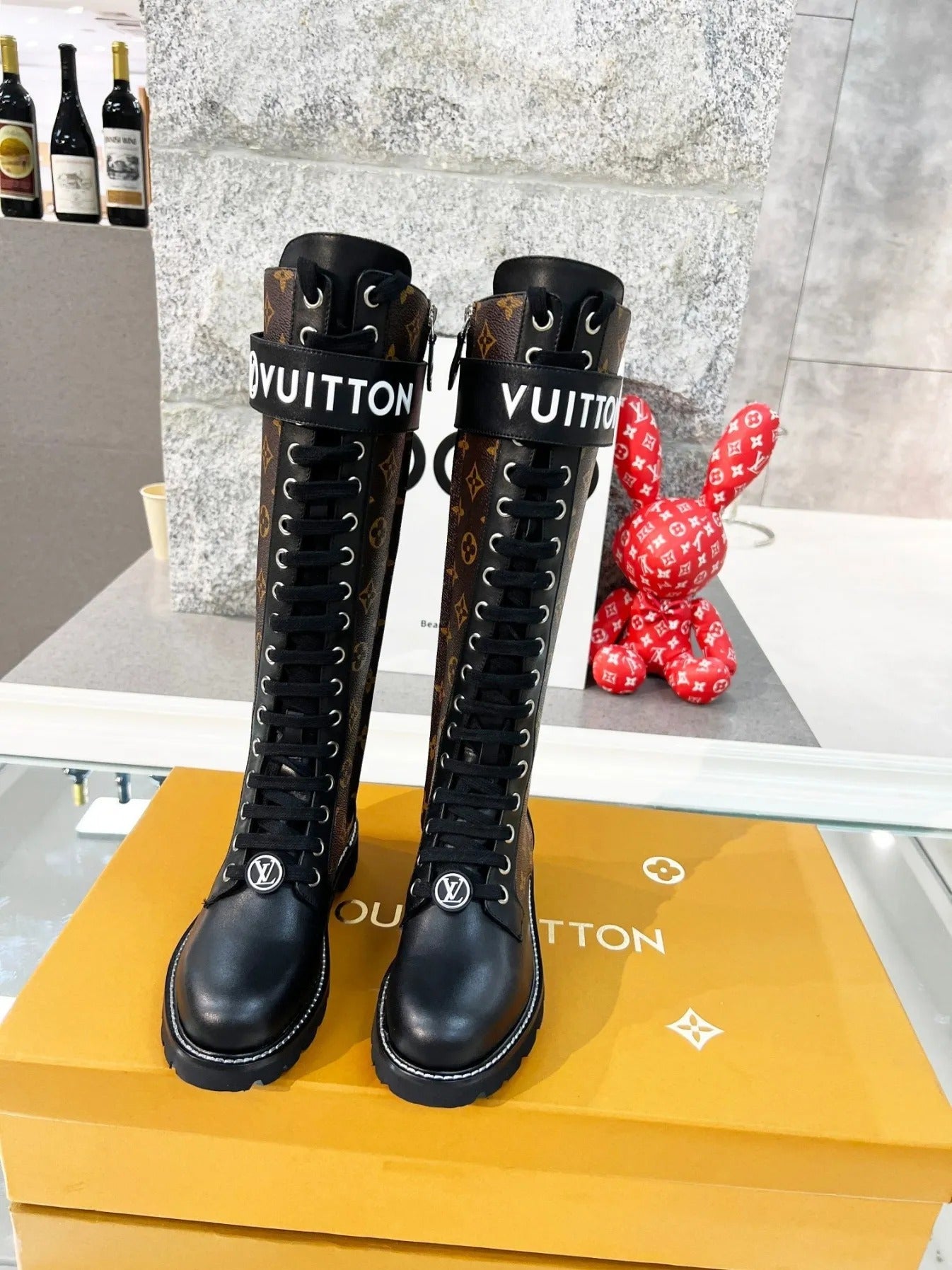 Martin boots women's new genuine leather long boots flat bottom side zipper letter strap niche simple fashion all-match single boots 0425032801