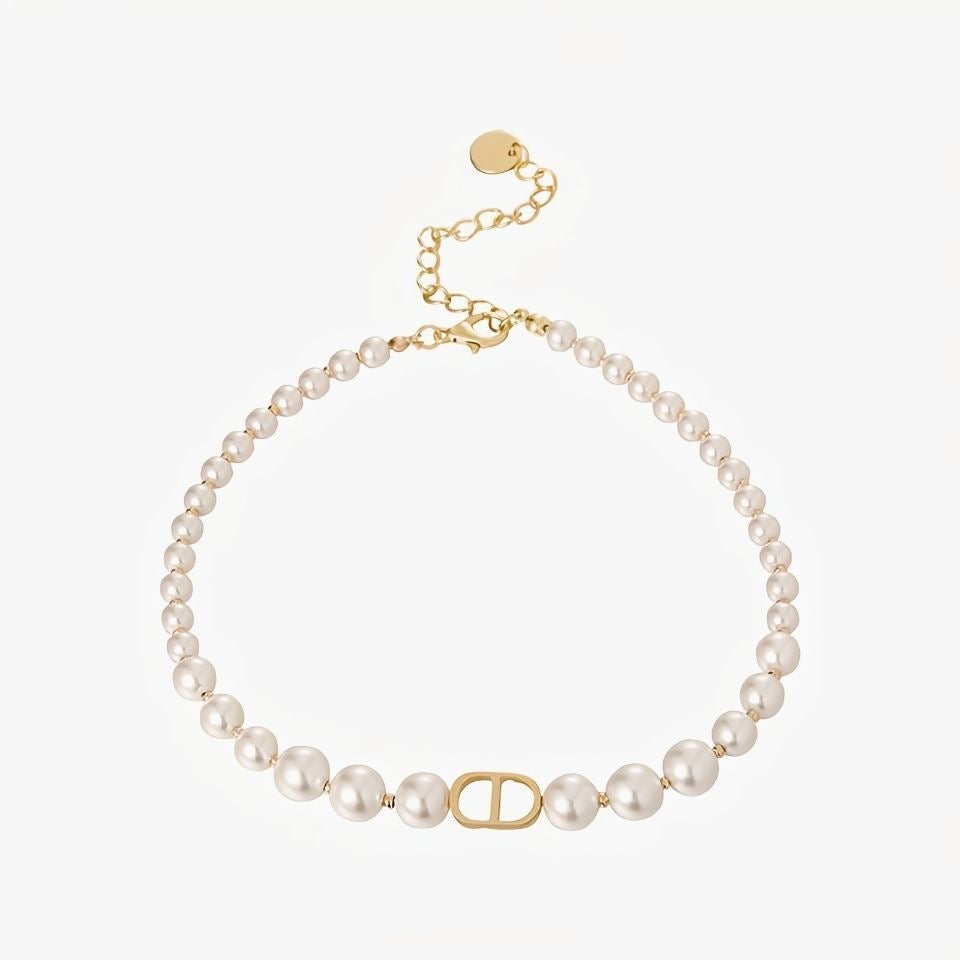 DIO letter star pearl necklace PD0425071817