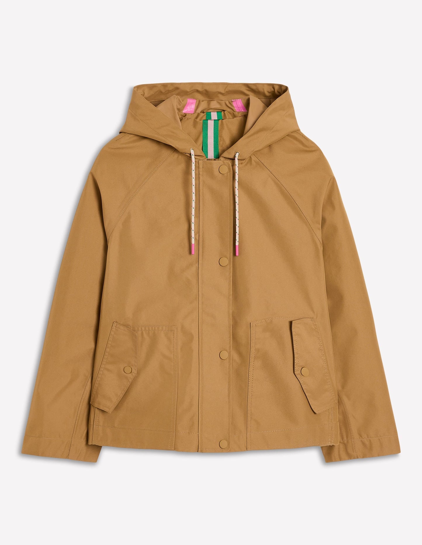 Cropped Rain Mac-Hazelnut Brown