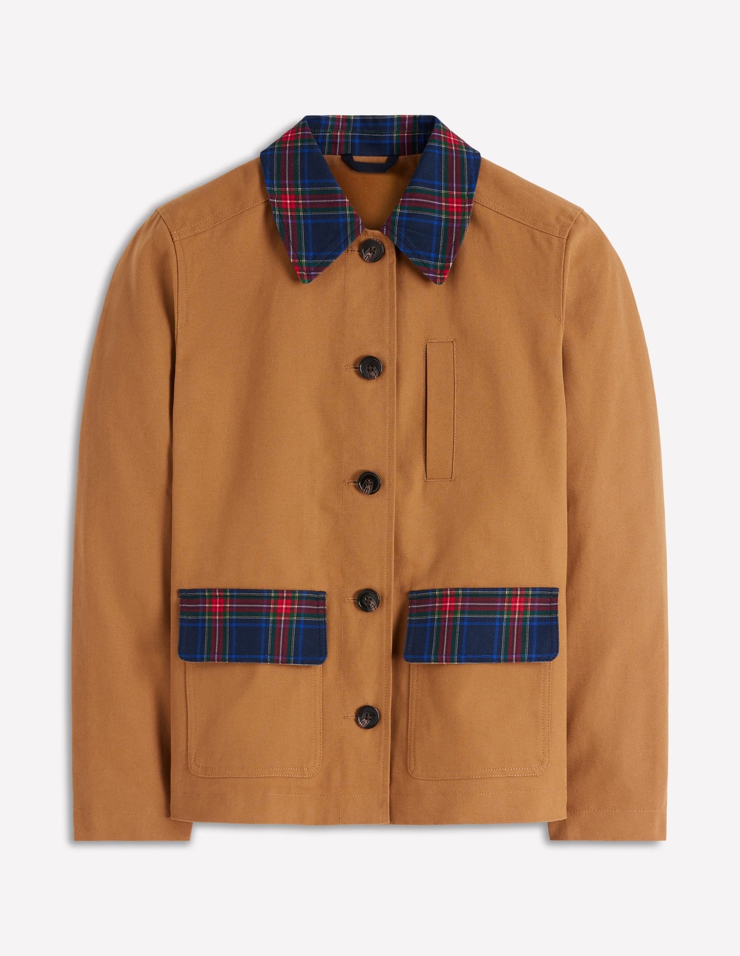 Canvas Barn Jacket-Hazelnut Brown, Check