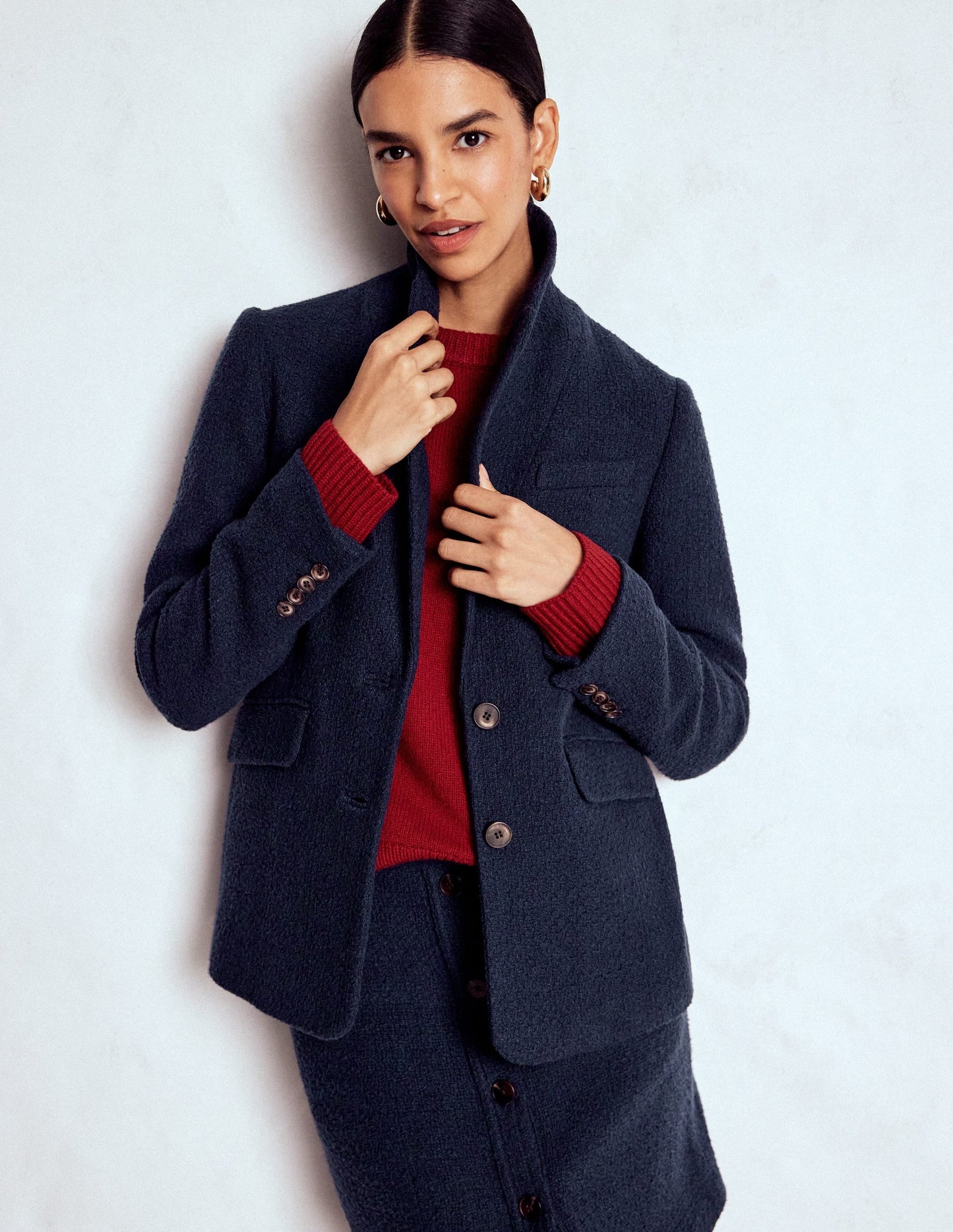 Stamford Texture Blazer-Navy Texture