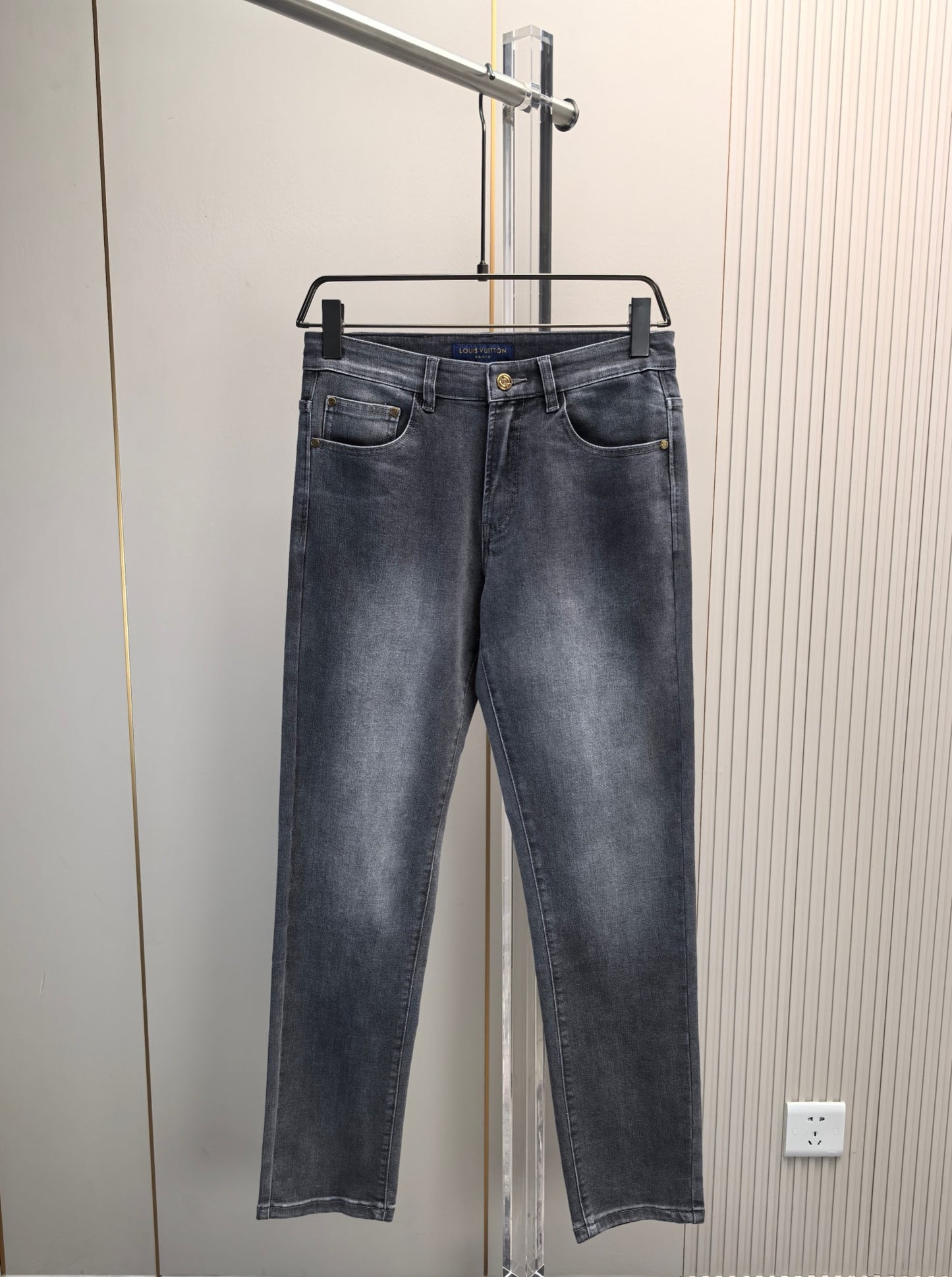High luxury autumn and winter elastic slim fit denim pants XC0425091207