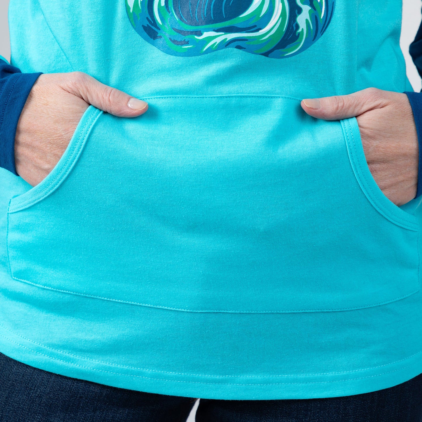 Paw Waves Hooded Long Sleeve Tee