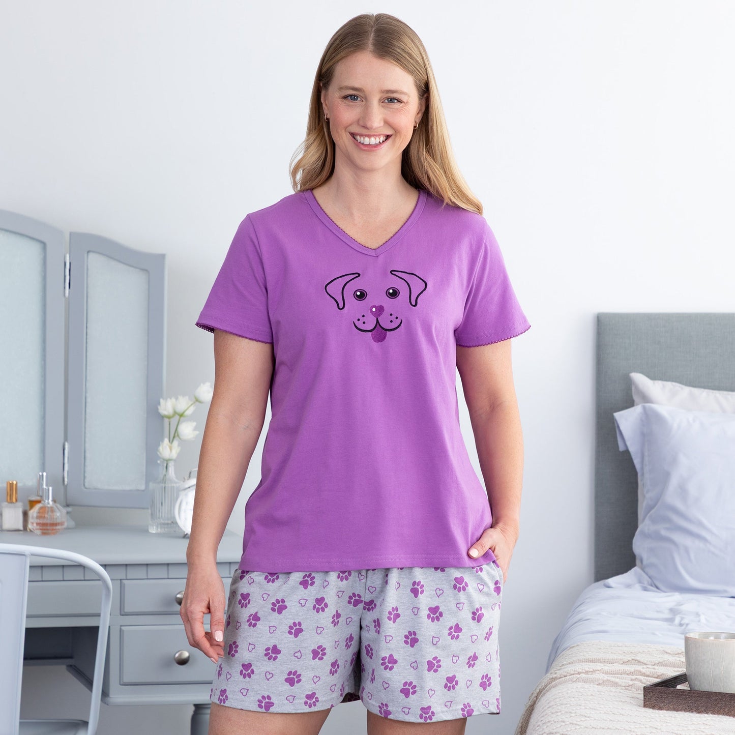 Hearts & Paws Pet Smile Pajama Shorts Set