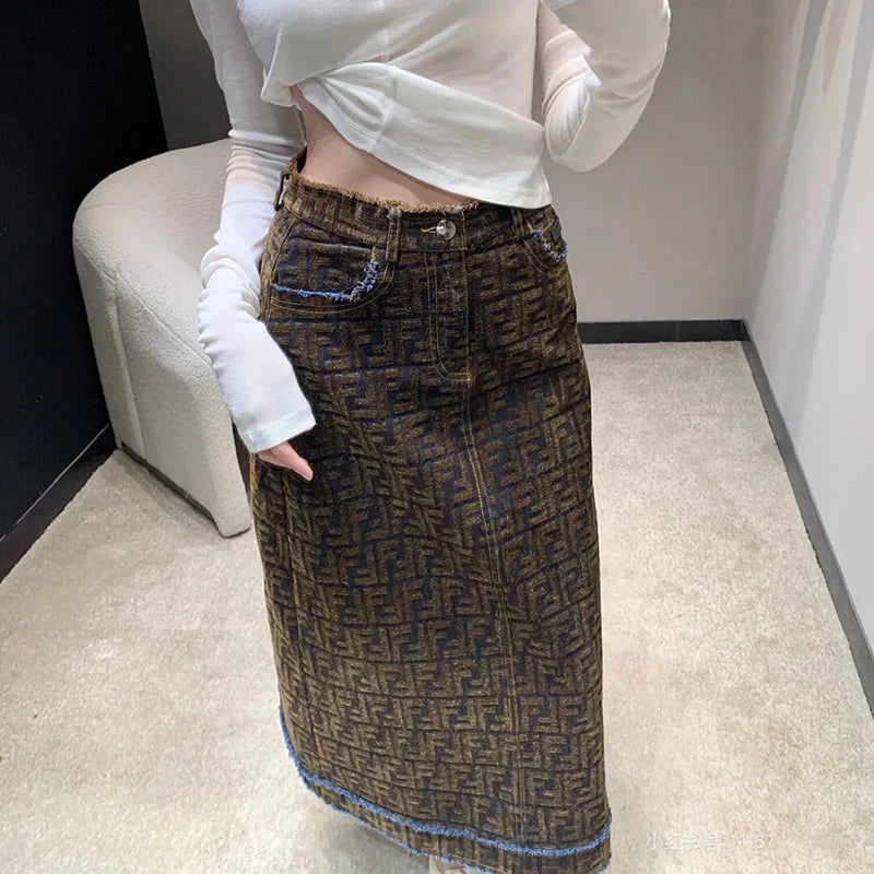 New versatile suede half length skirt 1024092923