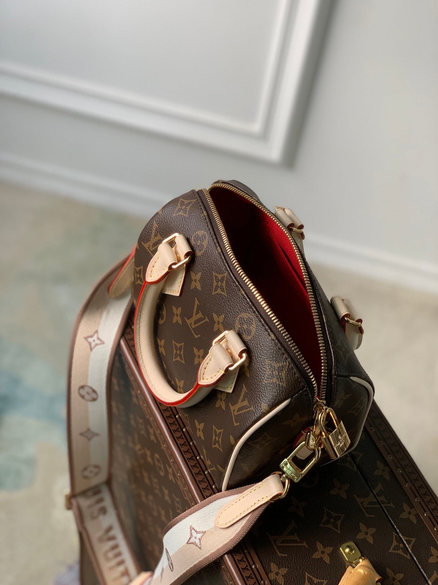 Speedy Bandouliere 20 Monogram Beige Strap 0423112121