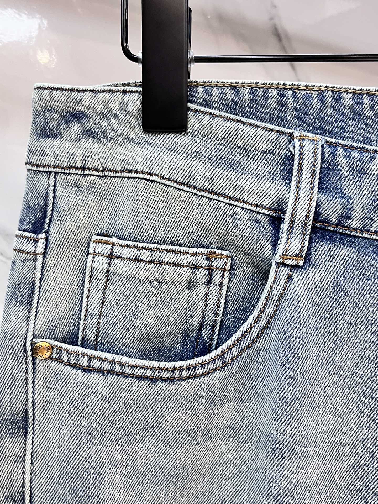 High luxury autumn and winter elastic slim fit denim pants XC0425091206