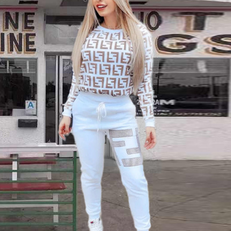 Fashion printed sweater set PF1023092719