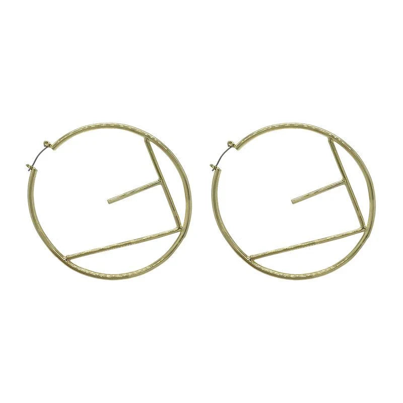 Personality Big Circle Letter Earrings 1024041833