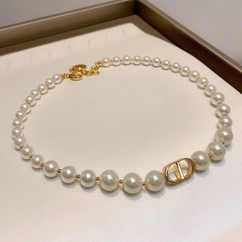 DIO letter star pearl necklace PD0425071817