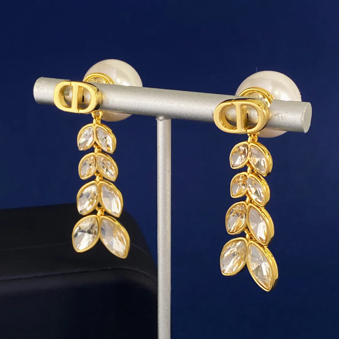 Pearl earrings with wheat ears 1925042502