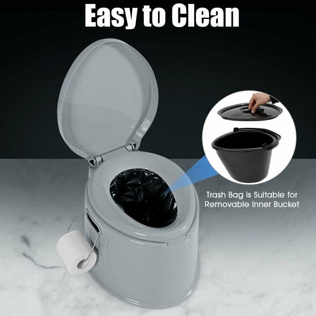 Portable Travel Toilet with Paper Holder for Camping Indoor Outdoor