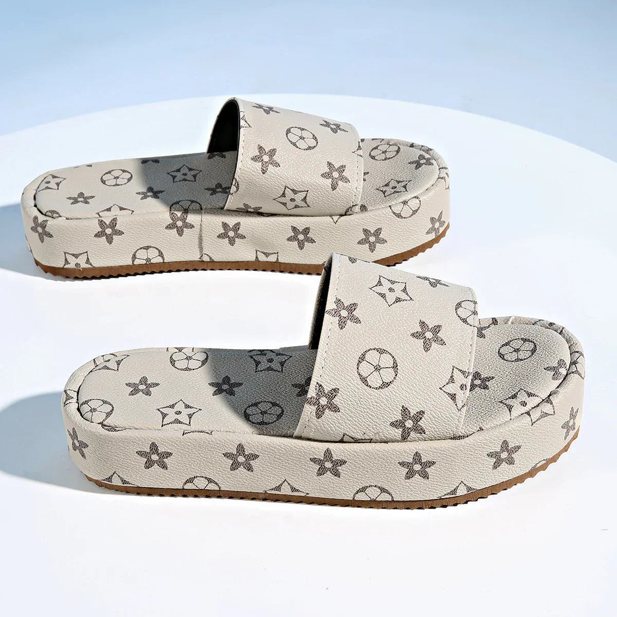 New leather one word muffin women's sandals slippers 1025040213