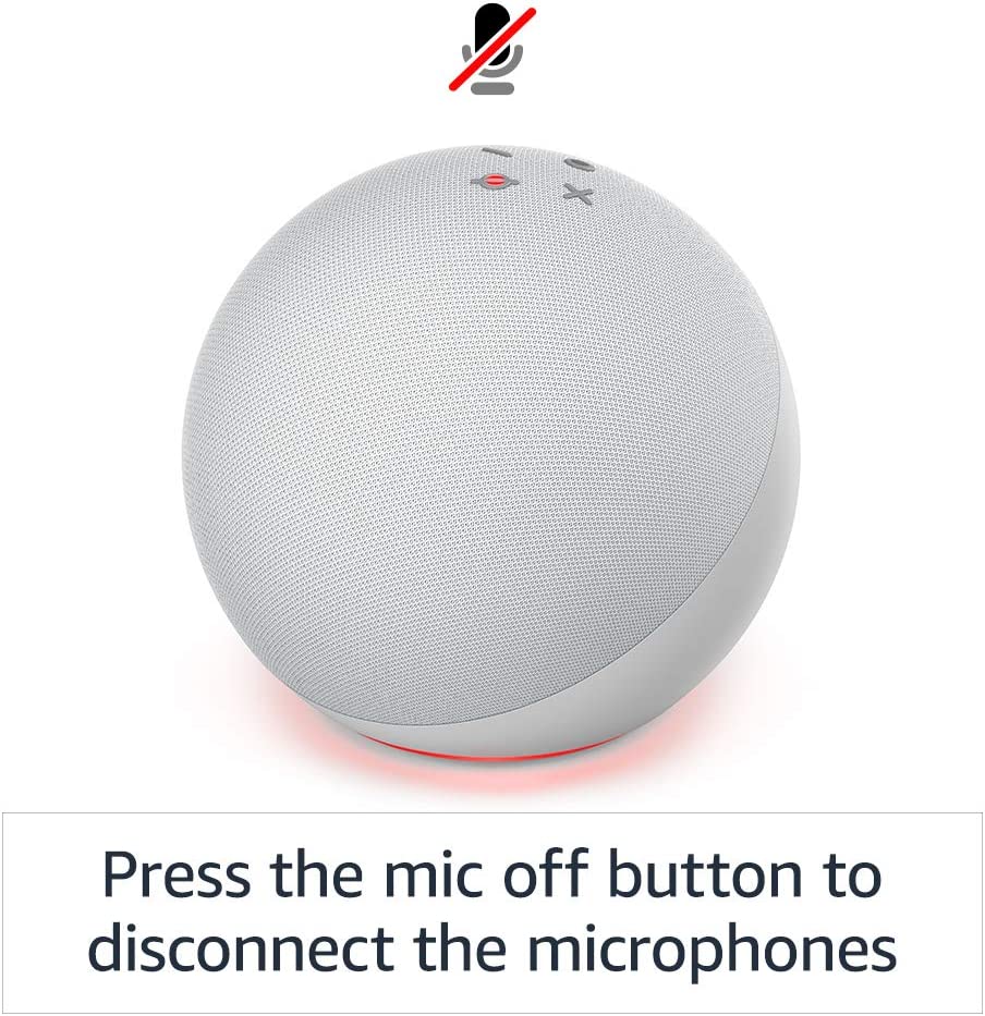 Echo (4th Gen) | With premium sound, smart home hub, and Alexa | Glacier White
