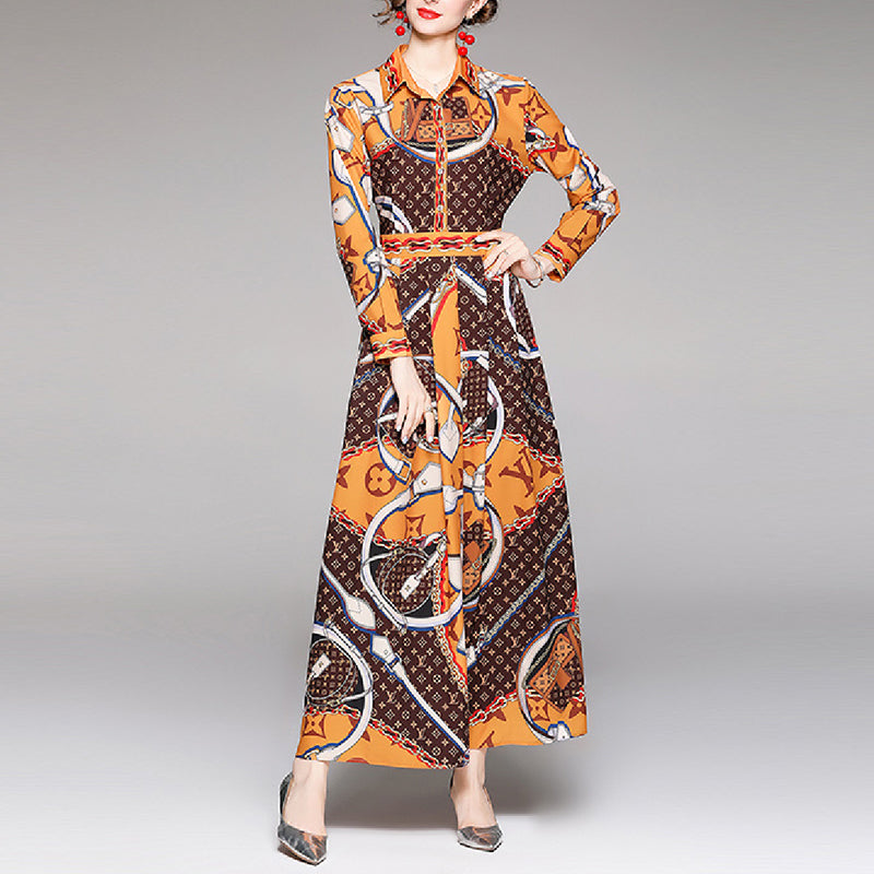 Fashion and versatile printed extended dress PF10062606