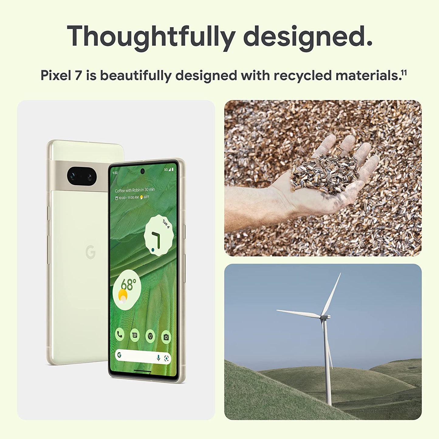 Google Pixel 7-5G Android Phone - Unlocked Smartphone with Wide Angle Lens and 24-Hour Battery - 128GB - Snow (Renewed)
