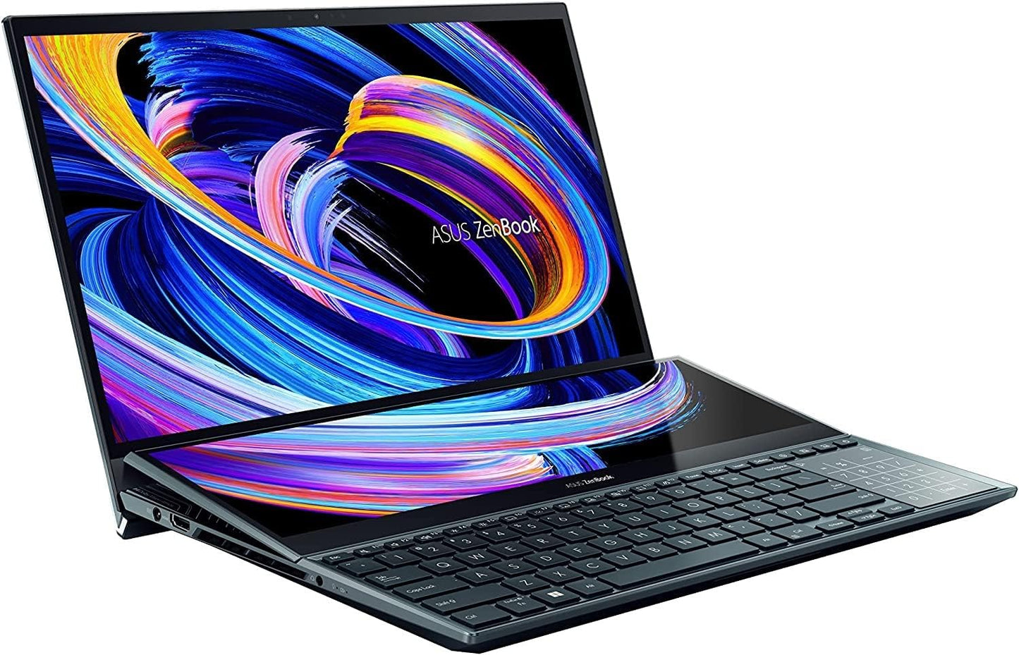 ASUS ZenBook Pro Duo 15 OLED UX582 Laptop, 15.6” OLED FHD Touch Display, Intel Core i9-12900H, 32GB, 1TB, GeForce RTX 3060 Laptop GPU, ScreenPad Plus, Windows 11 Pro, Celestial Blue, UX582ZM-XS96T