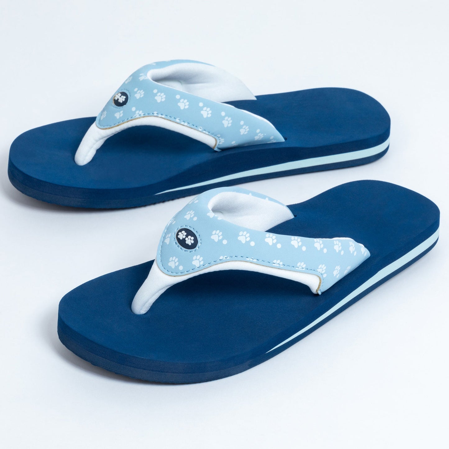 Cushy Comfort Paw Print Flip Flops