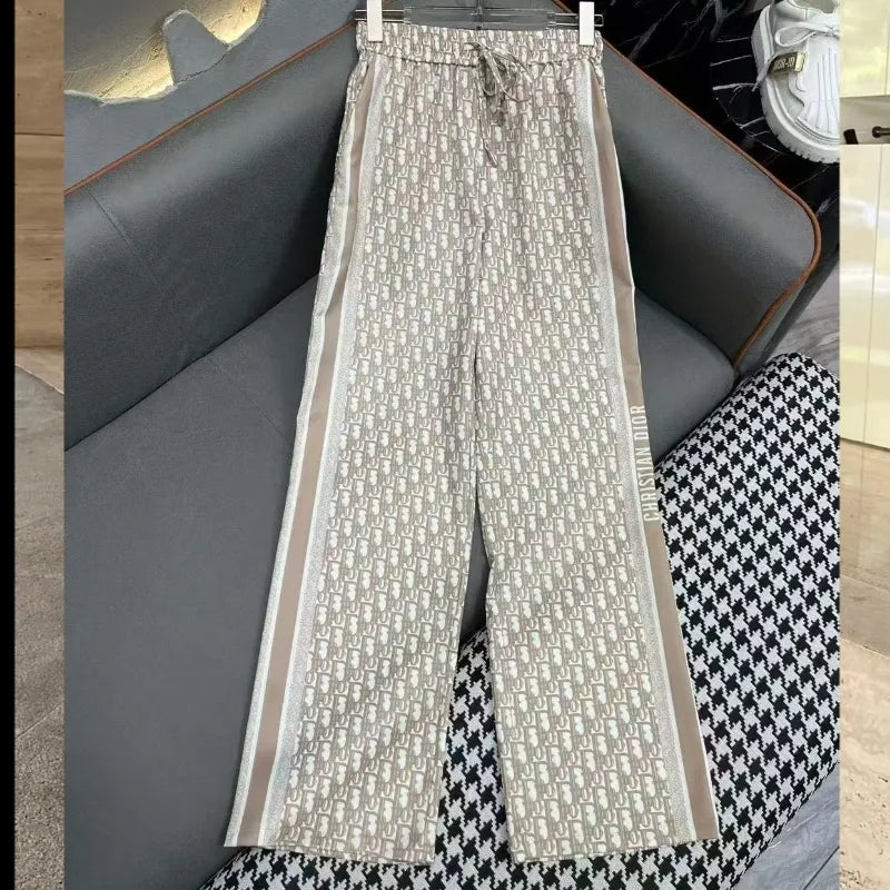 New Straight Loose Printed Casual Wide Leg Pants 1025041115