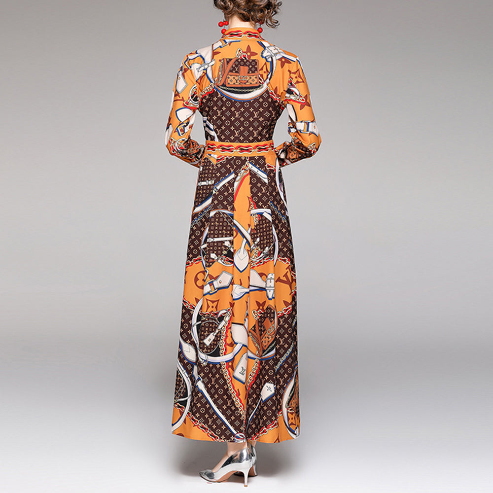 Fashion and versatile printed extended dress PF10062606
