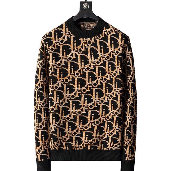 Men's knitted alphabet floral bottoming shirt