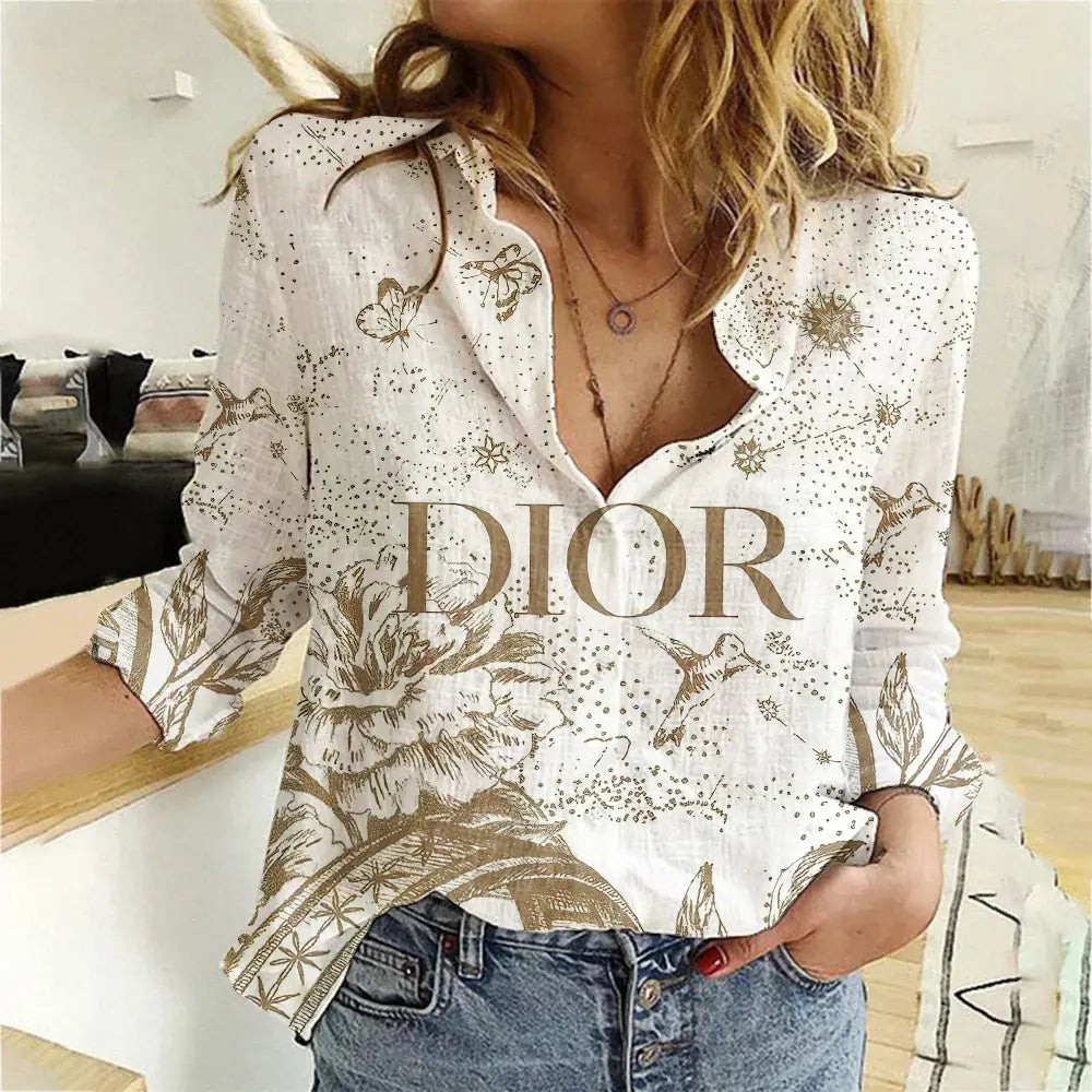 Limited edition fashionable and versatile women's linen shirt WB1023110327