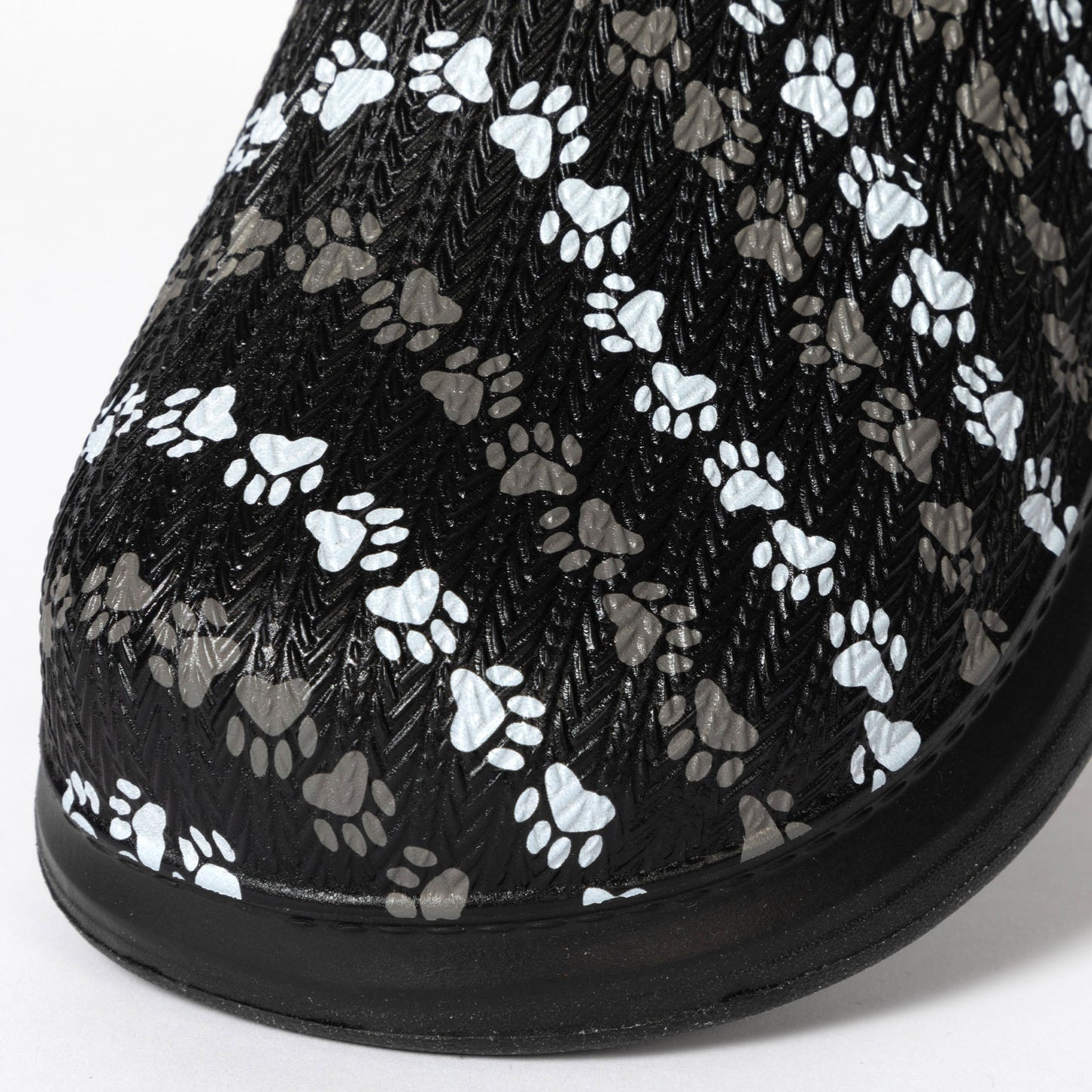 Paw Print Faux Fur Lined Slipper Shoes with Comfort Heel
