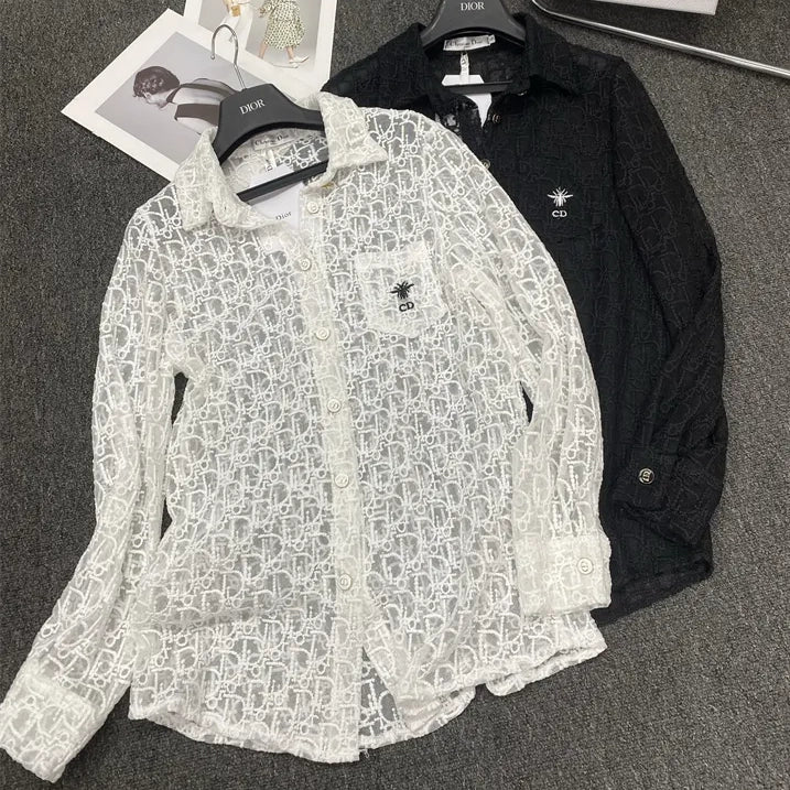 New lace micro-sheer sun protection shirt 1025042811