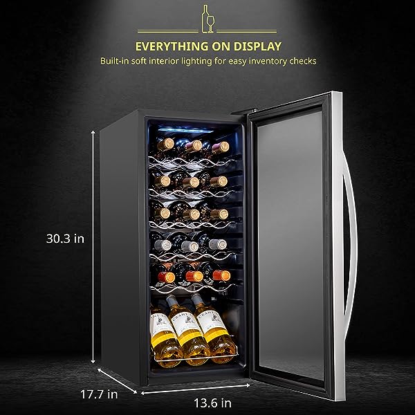 🔥Hot Sale Now🔥 18 Bottle Compressor Wine Refrigerator with Lock