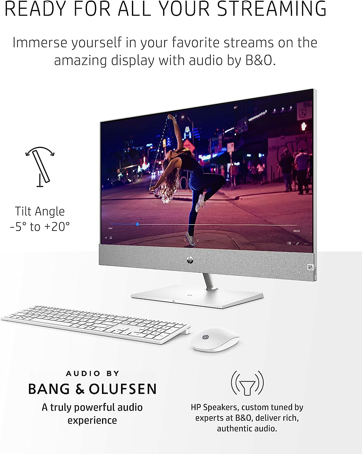 HP Pavilion 27” All-in-One Desktop, AMD Ryzen 7 5700U, 16 GB RAM, 256 GB SSD & 1 TB Hard Drive, Full HD Touchscreen, Windows 11 Home, 5 USB Ports, 5MP Pop-up Camera, Keyboard & Mouse (27-ca0070, 2021)