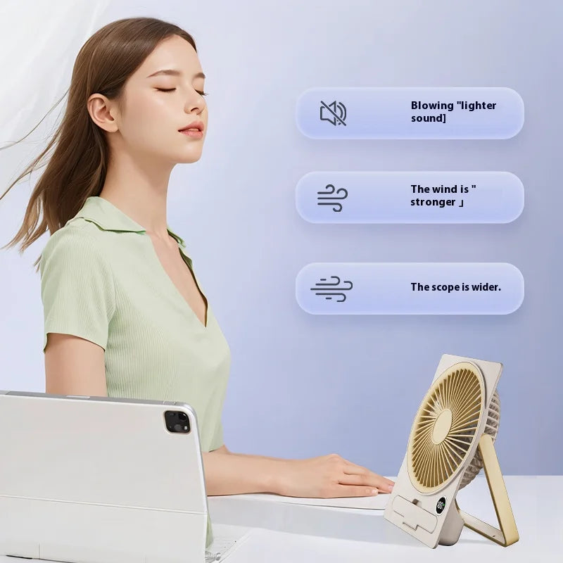 USB Rechargeable Mini Desktop Stand Fan New Arrival Foldable Portable Cooling Fan Adjustable Speed Household Electric Plastic