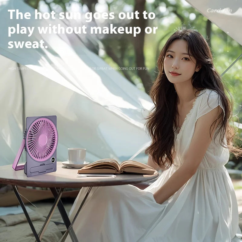 USB Rechargeable Mini Desktop Stand Fan New Arrival Foldable Portable Cooling Fan Adjustable Speed Household Electric Plastic