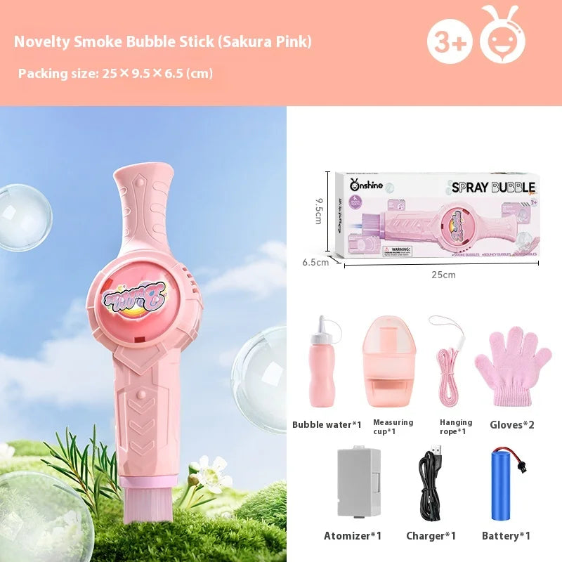 Smoke Bubble Machine Elastic Bubble Nebulizer with Magic Smoke Effect