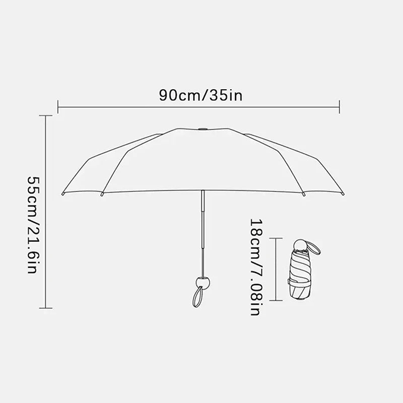 Capsule Umbrella Sunny And Rainy Dual Use Rain Proof Wind-resistant Sun Protection Outdoor Traveling Portable Mini Umbrella