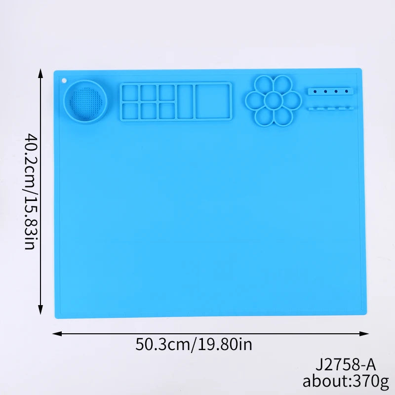 Silicone Painting Mat Kids Art Crafts Pads with Cup and Paint Brush Holder Palette DIY Handmade Mat