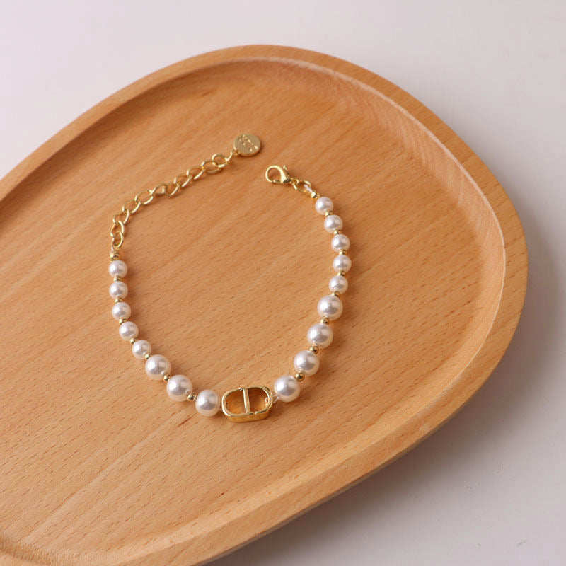 DIO letter star pearl necklace PD0425071817