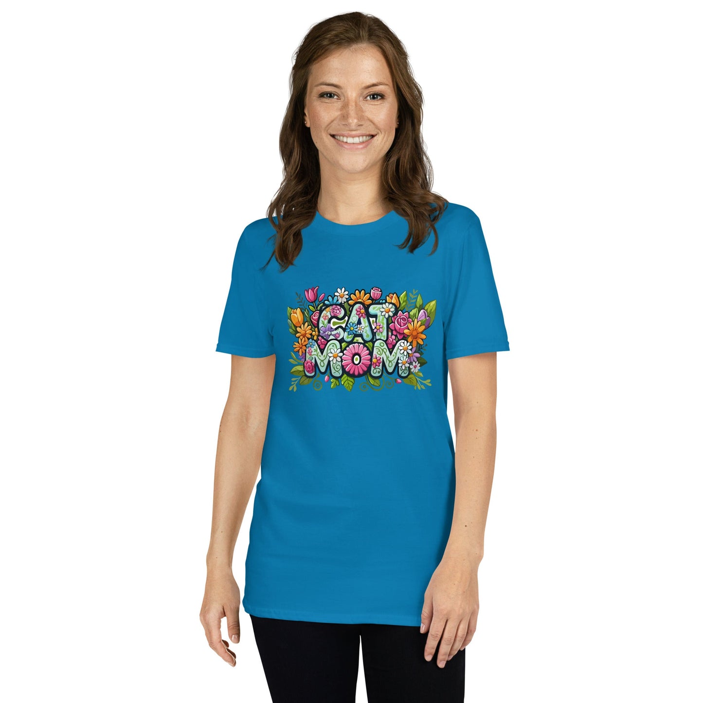 Cat Mom Flower Fun T-Shirt