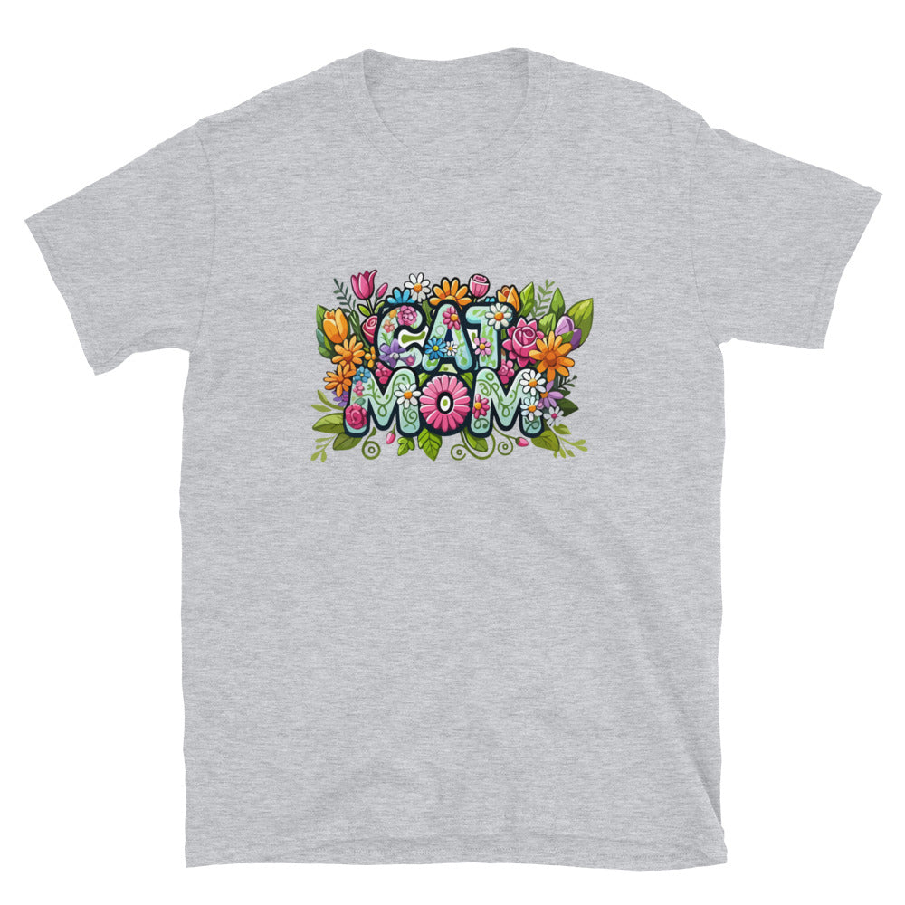 Cat Mom Flower Fun T-Shirt
