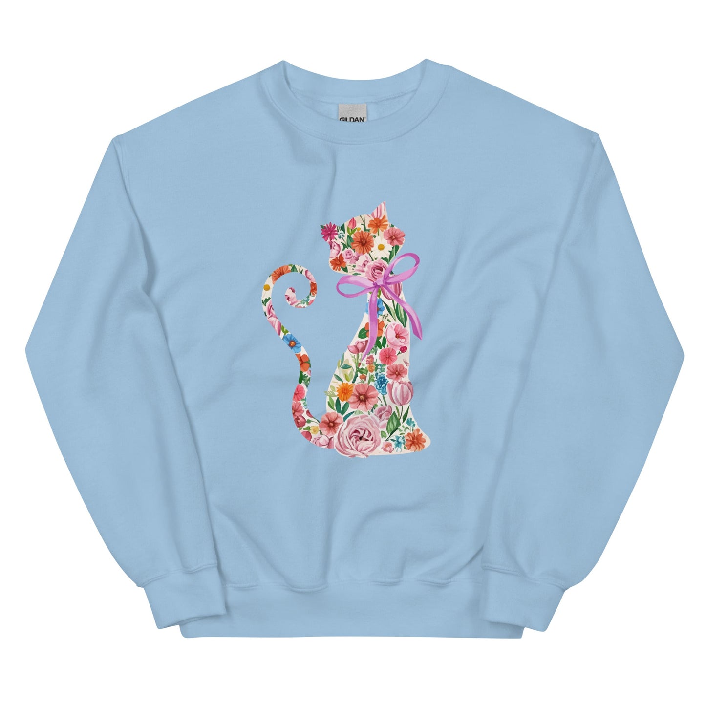 Springtime Flower Cat Crewneck Sweatshirt