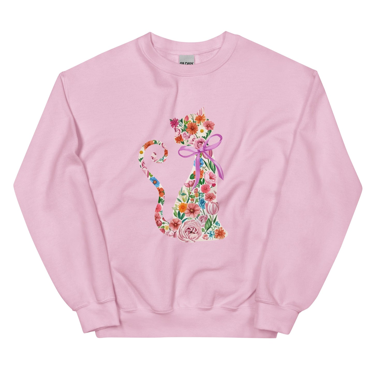Springtime Flower Cat Crewneck Sweatshirt