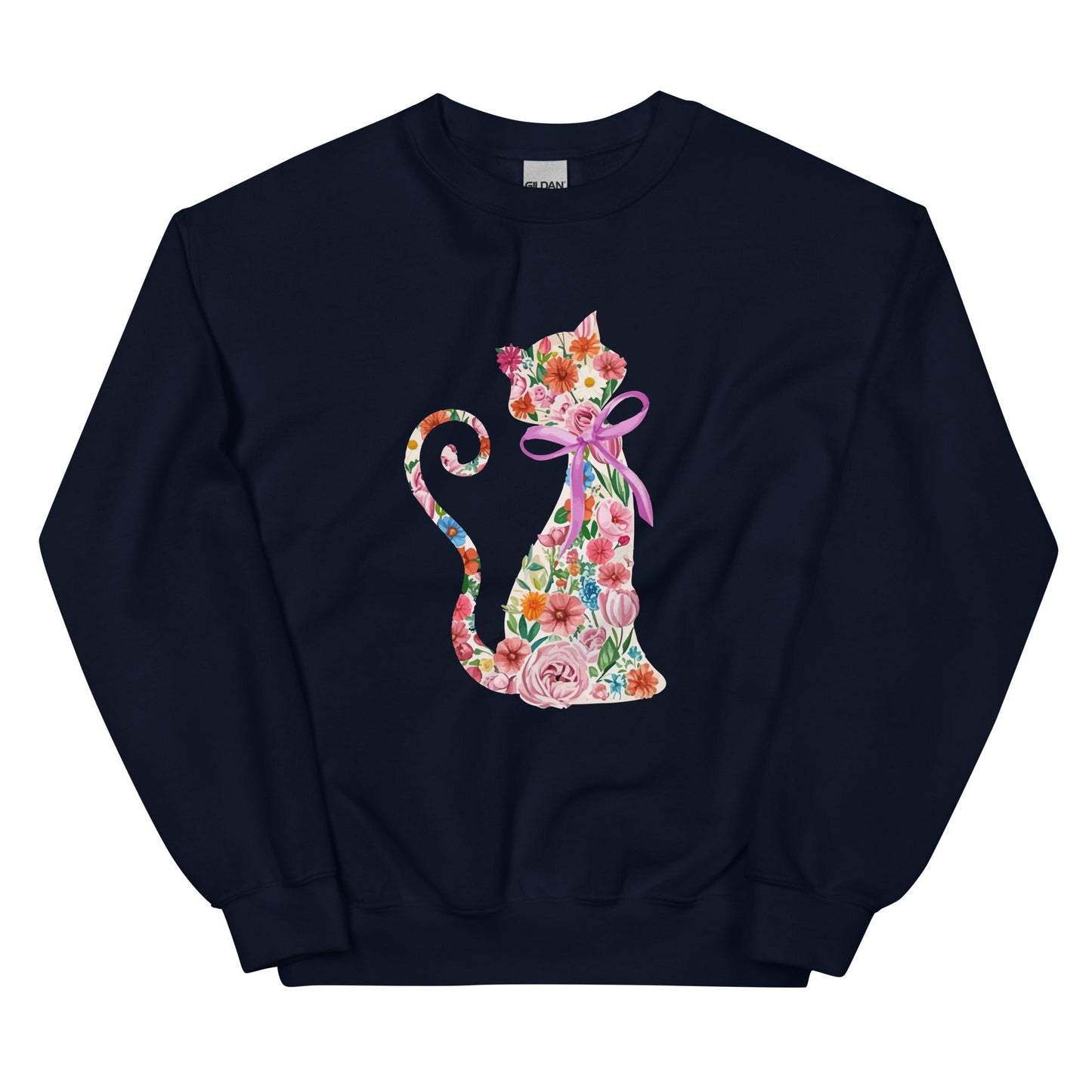 Springtime Flower Cat Crewneck Sweatshirt