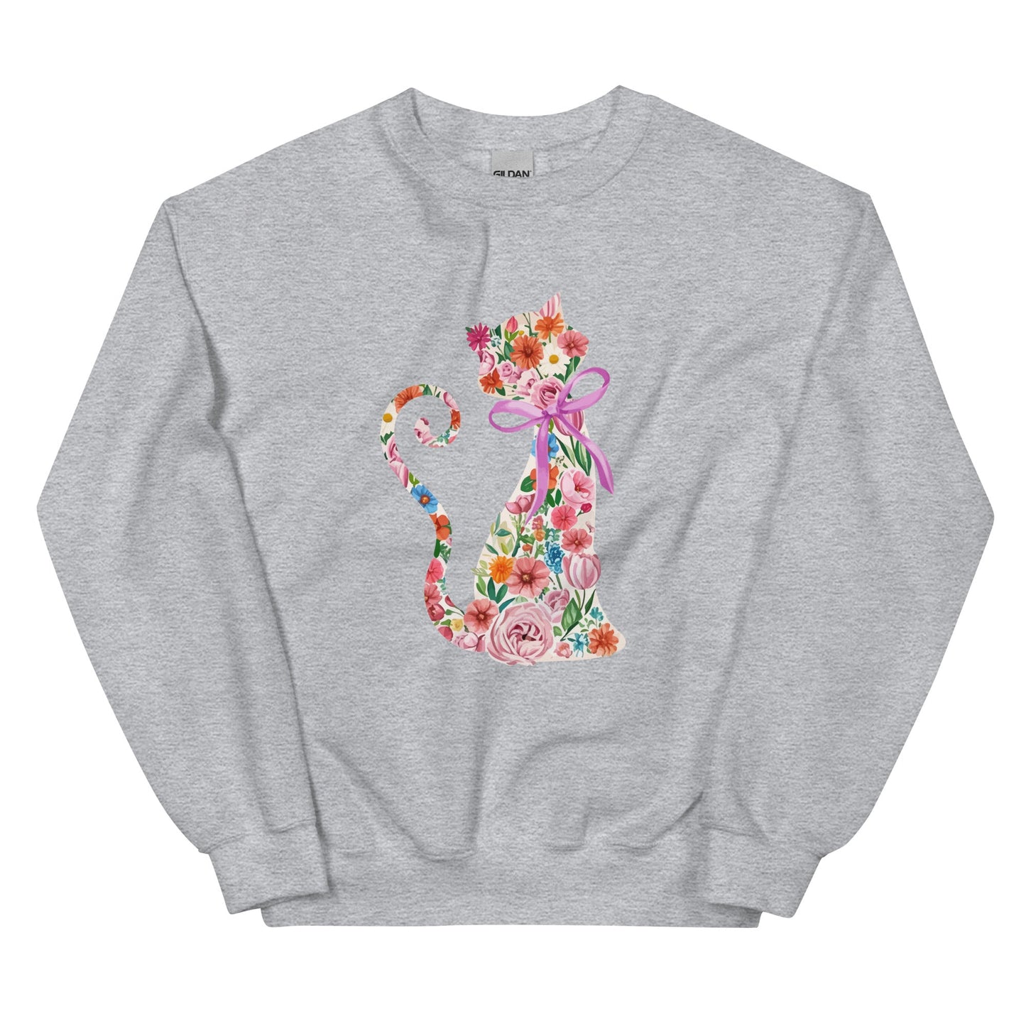 Springtime Flower Cat Crewneck Sweatshirt