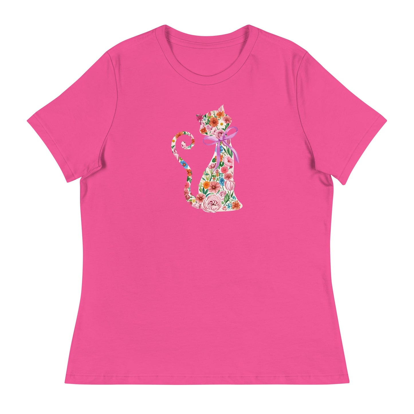 Springtime Flower Cat Women's Relaxed T-Shirt