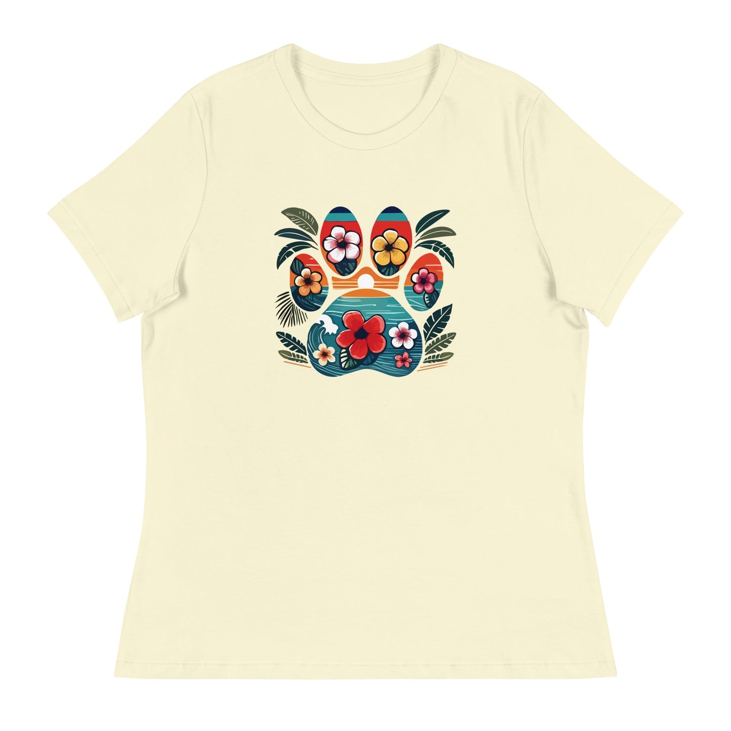 Tropical Paw Print Women's Relaxed T-Shirt