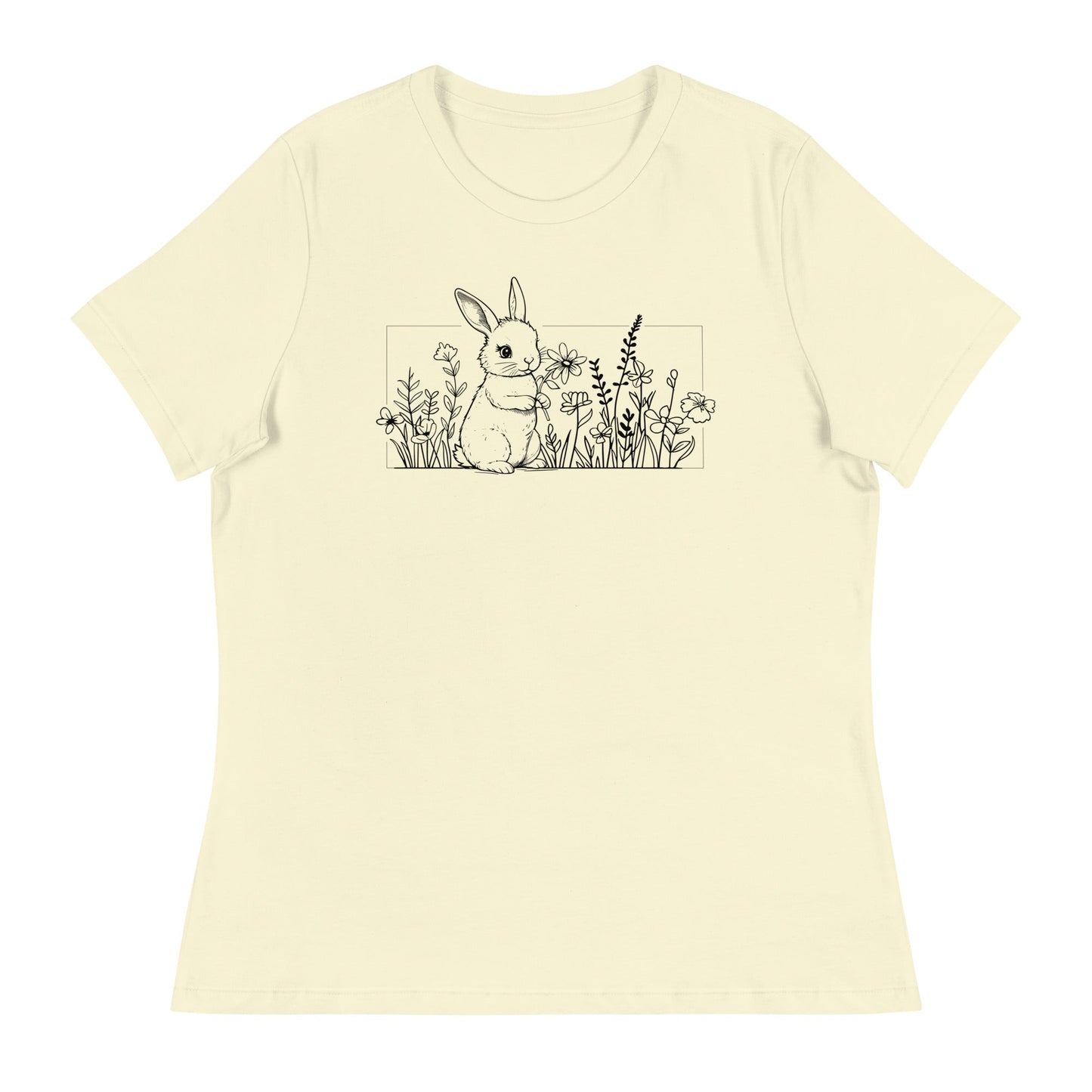 Beautiful Bunny Line Art Women's Relaxed T-Shirt