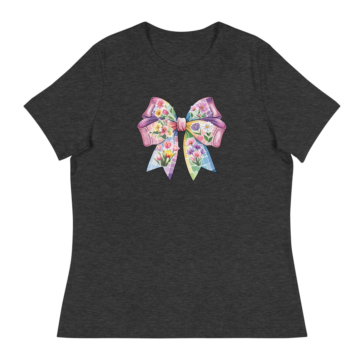 Pink Flower Springtime Bow Women's Relaxed T-Shirt
