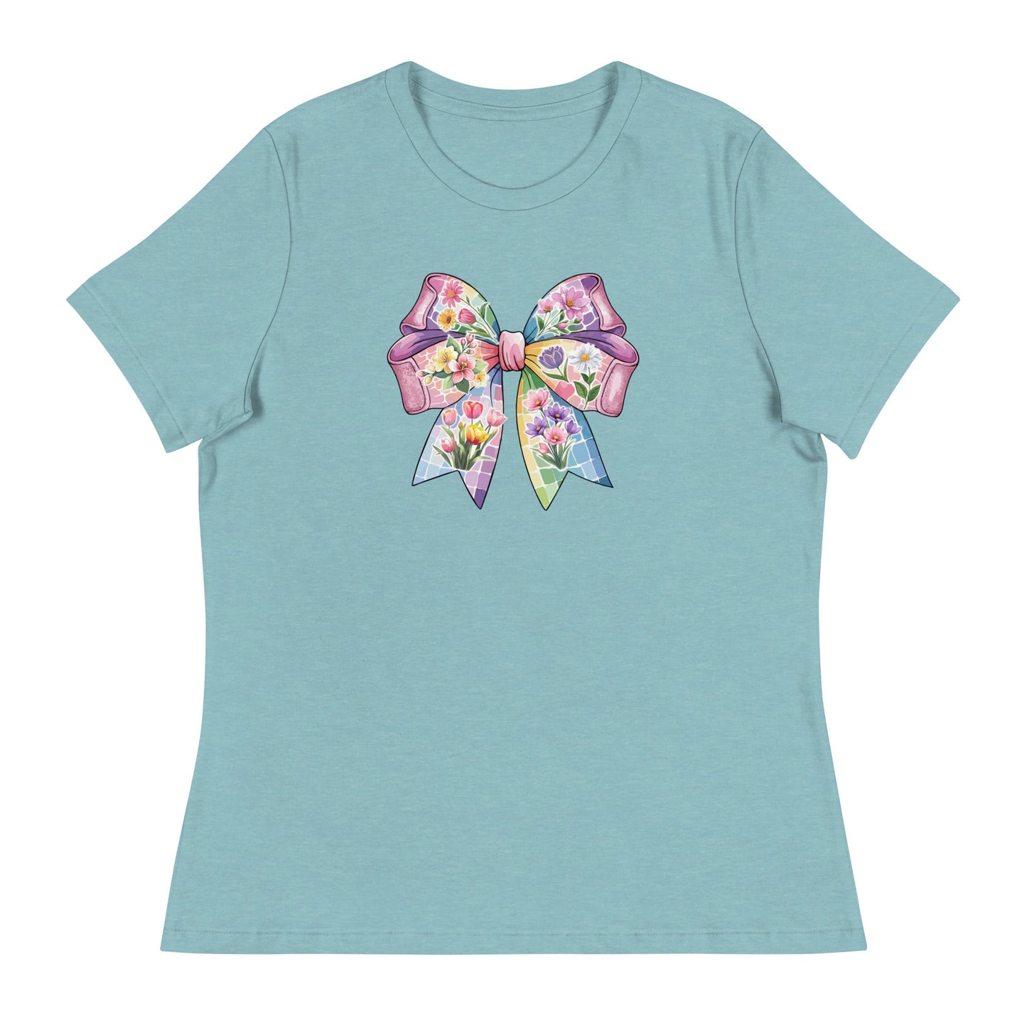 Pink Flower Springtime Bow Women's Relaxed T-Shirt