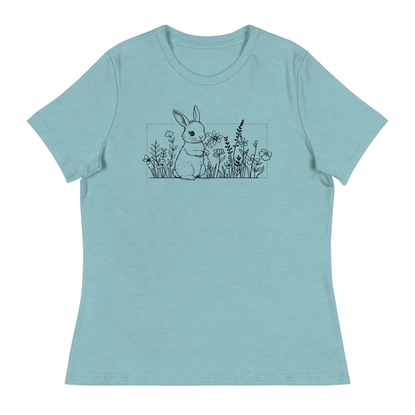 Beautiful Bunny Line Art Women's Relaxed T-Shirt